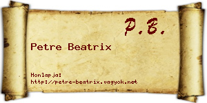Petre Beatrix névjegykártya